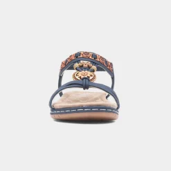 Lilley Saskia Womens Navy Beaded Sandal