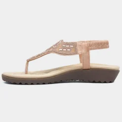 Lilley Savanna Womens Blush Toe Post Sandal