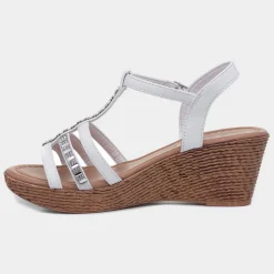 Lilley Scarlet Womens Wedge Sandal in White