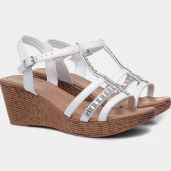 Lilley Scarlet Womens Wedge Sandal in White