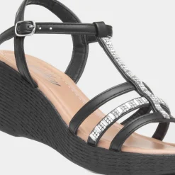 Lilley Scarlett Womens Black Wedge Sandal