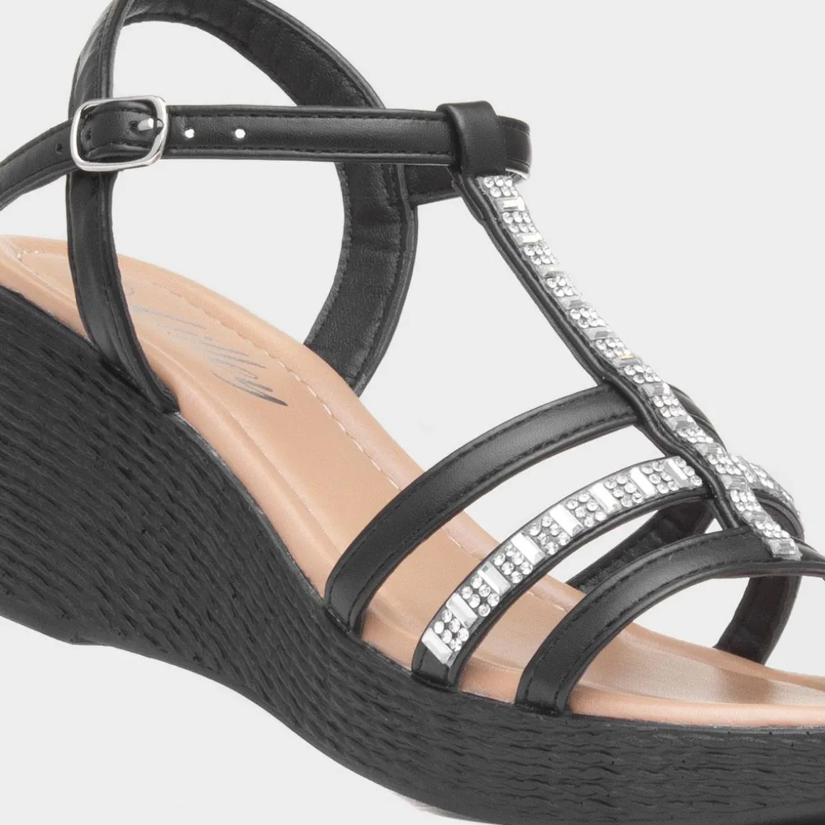 Lilley Scarlett Womens Black Wedge Sandal