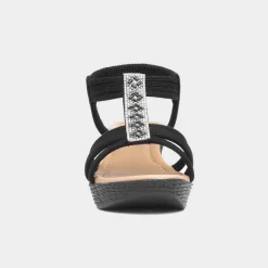 Lilley Shania Womens Black Wedge Sandal