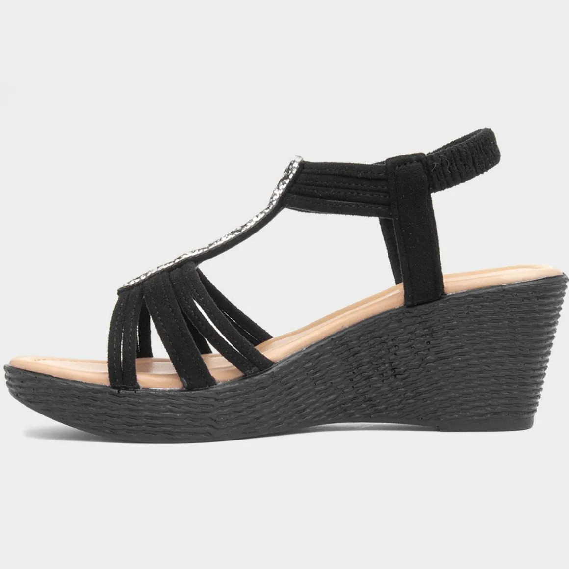 Lilley Shania Womens Black Wedge Sandal