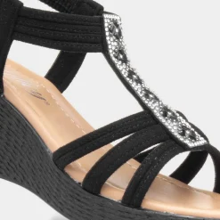 Lilley Shania Womens Black Wedge Sandal
