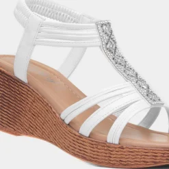 Lilley Shania Womens White Wedge Sandal