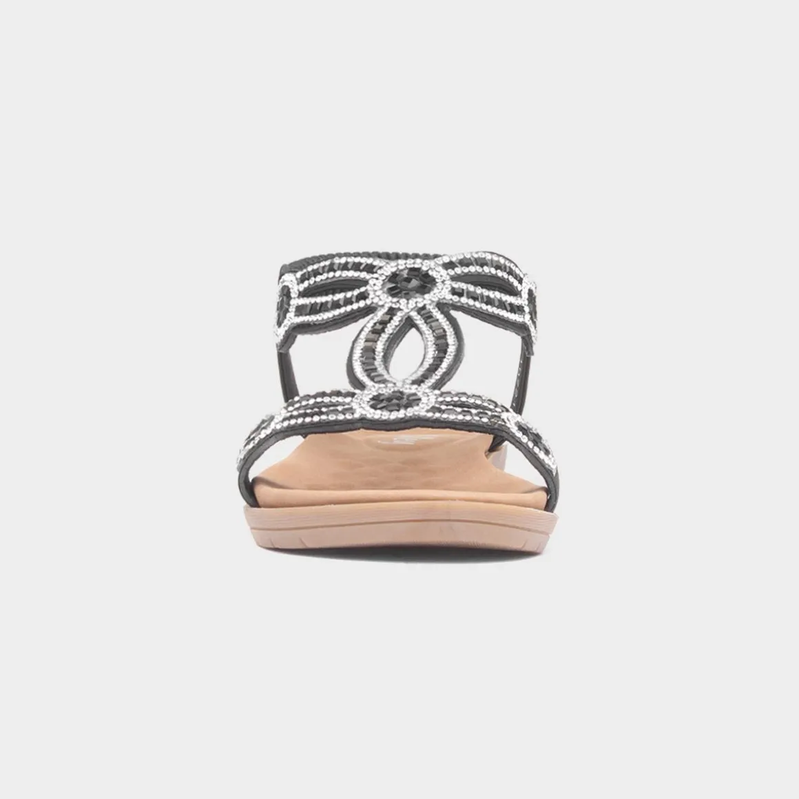 Lilley Sia Womens Black Diamante Sandal