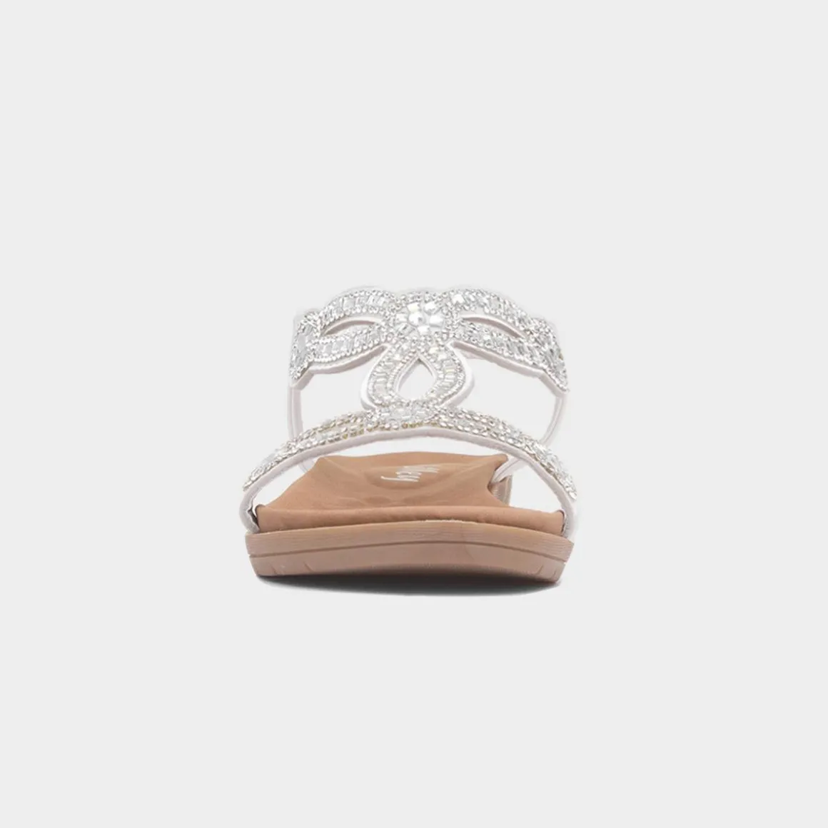 Lilley Sia Womens White Diamante Sandal