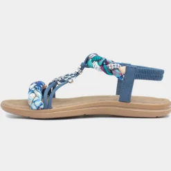 Lilley Simone Womens Blue Ribbon Twist Sandal
