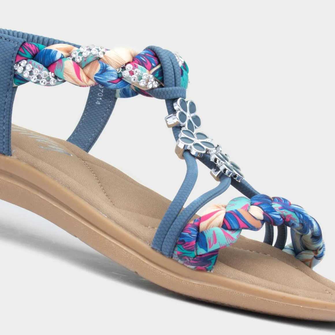 Lilley Simone Womens Blue Ribbon Twist Sandal