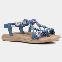 Lilley Simone Womens Blue Ribbon Twist Sandal