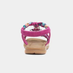 Lilley Simone Womens Fuchsia Ribbon Twist Sandal