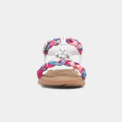Lilley Simone Womens White Ribbon Twist Sandal