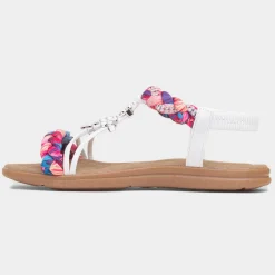 Lilley Simone Womens White Ribbon Twist Sandal