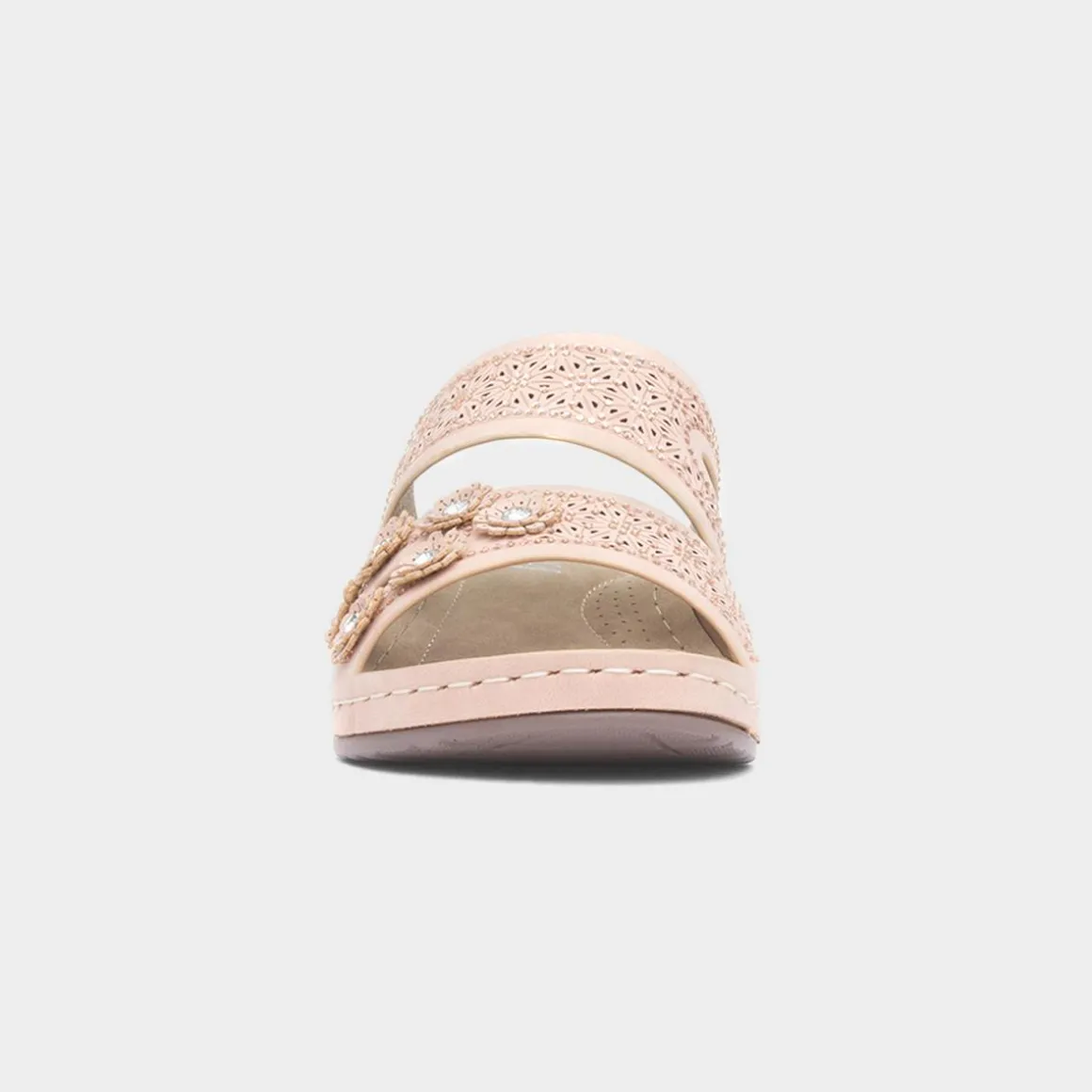 Lilley Sissy Womens Nude Diamante Wedge Sandal