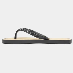 Lilley Skye Womens Black Diamante Toe Post Sandal