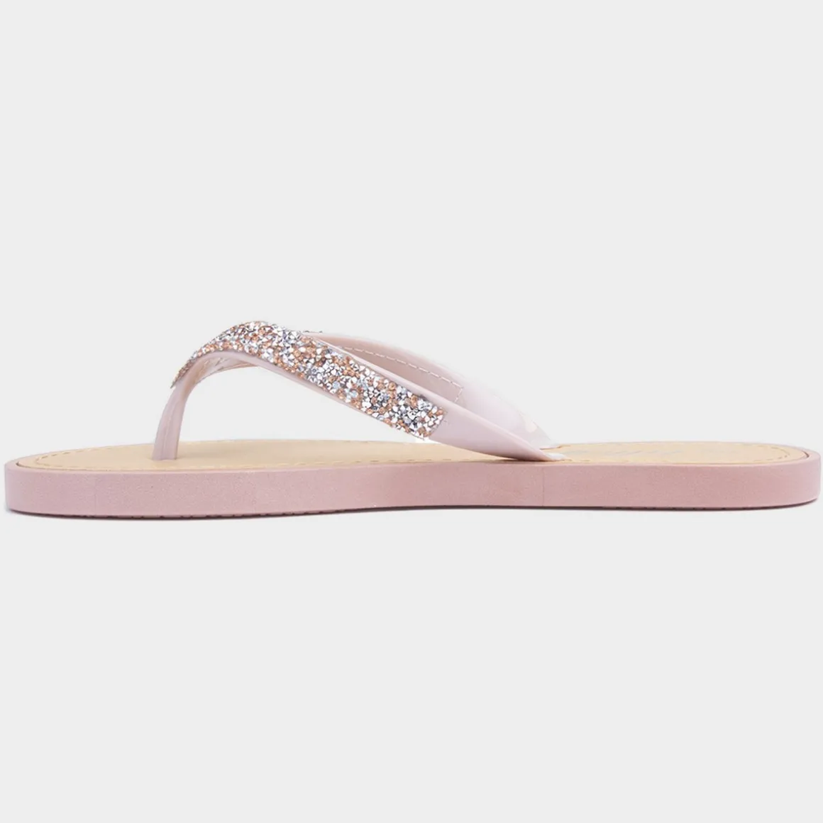 Lilley Skye Womens Nude Diamante Toe Post Sandal
