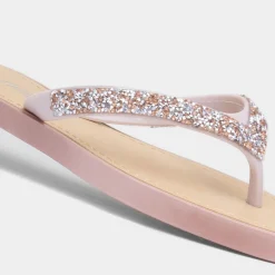 Lilley Skye Womens Nude Diamante Toe Post Sandal