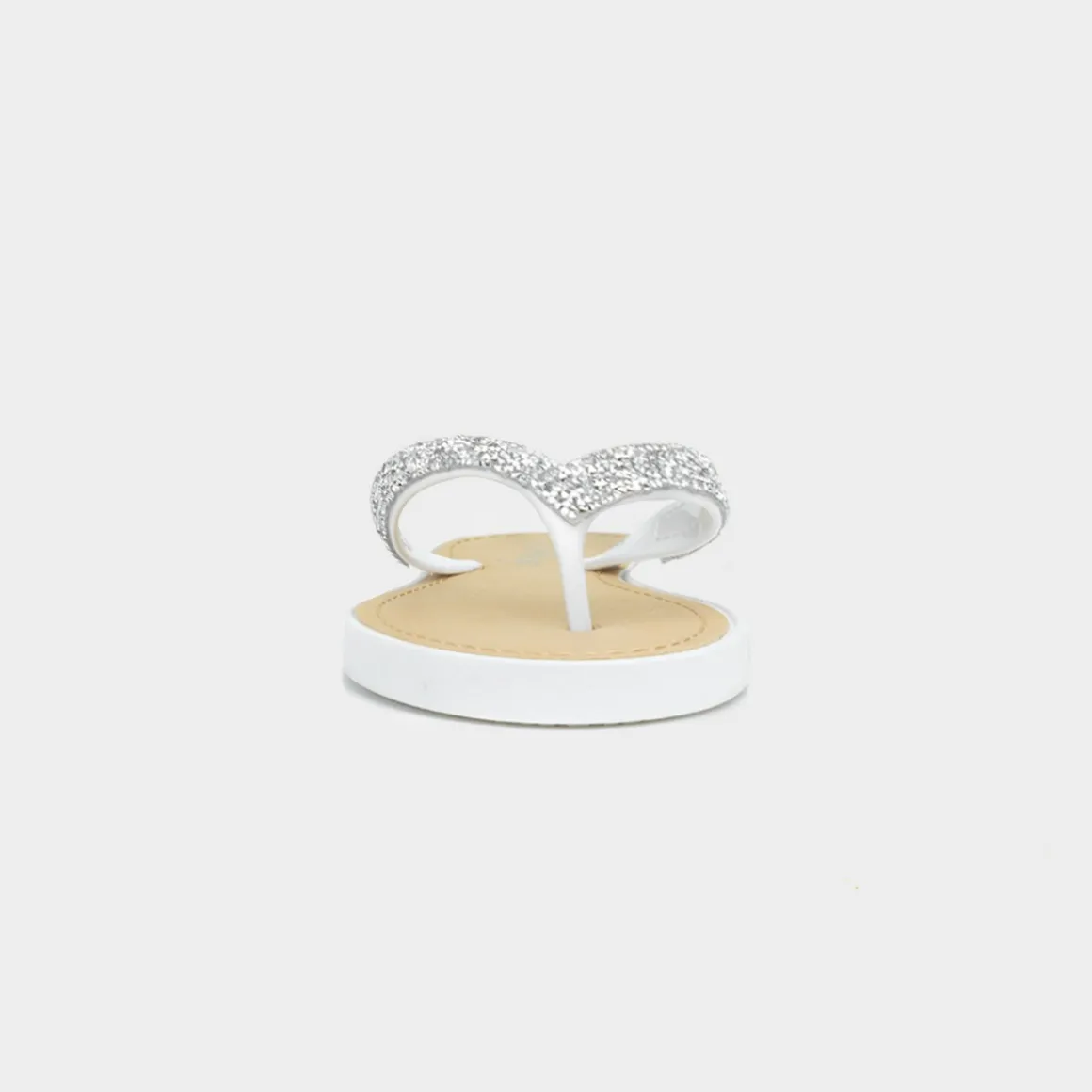 Lilley Skye Womens White Diamante Toe Post Sandal