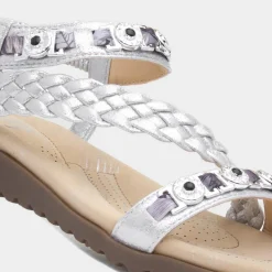 Lilley Skylar Womens Silver Gem Sandal