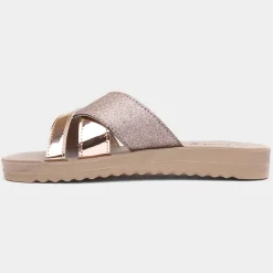 Lilley Sonia Womens Rose Gold Mule Sandal