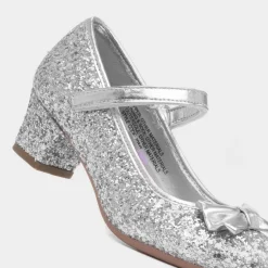 Lilley Sparkle Lacey Girl's Silver Glitter Heel
