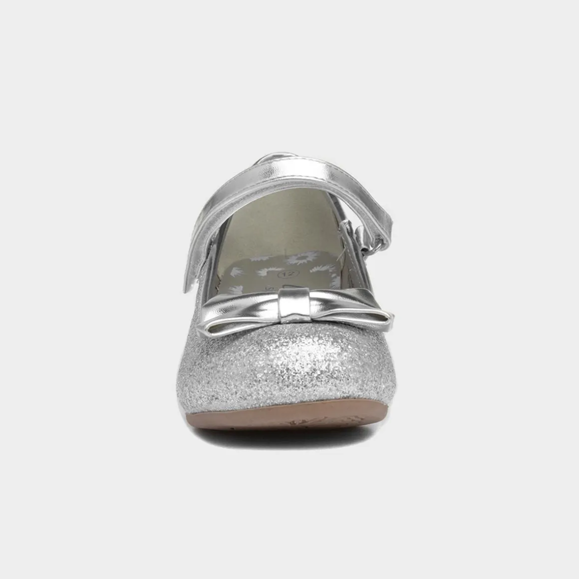 Lilley Sparkle Lacey Girls Silver Glitter Heel