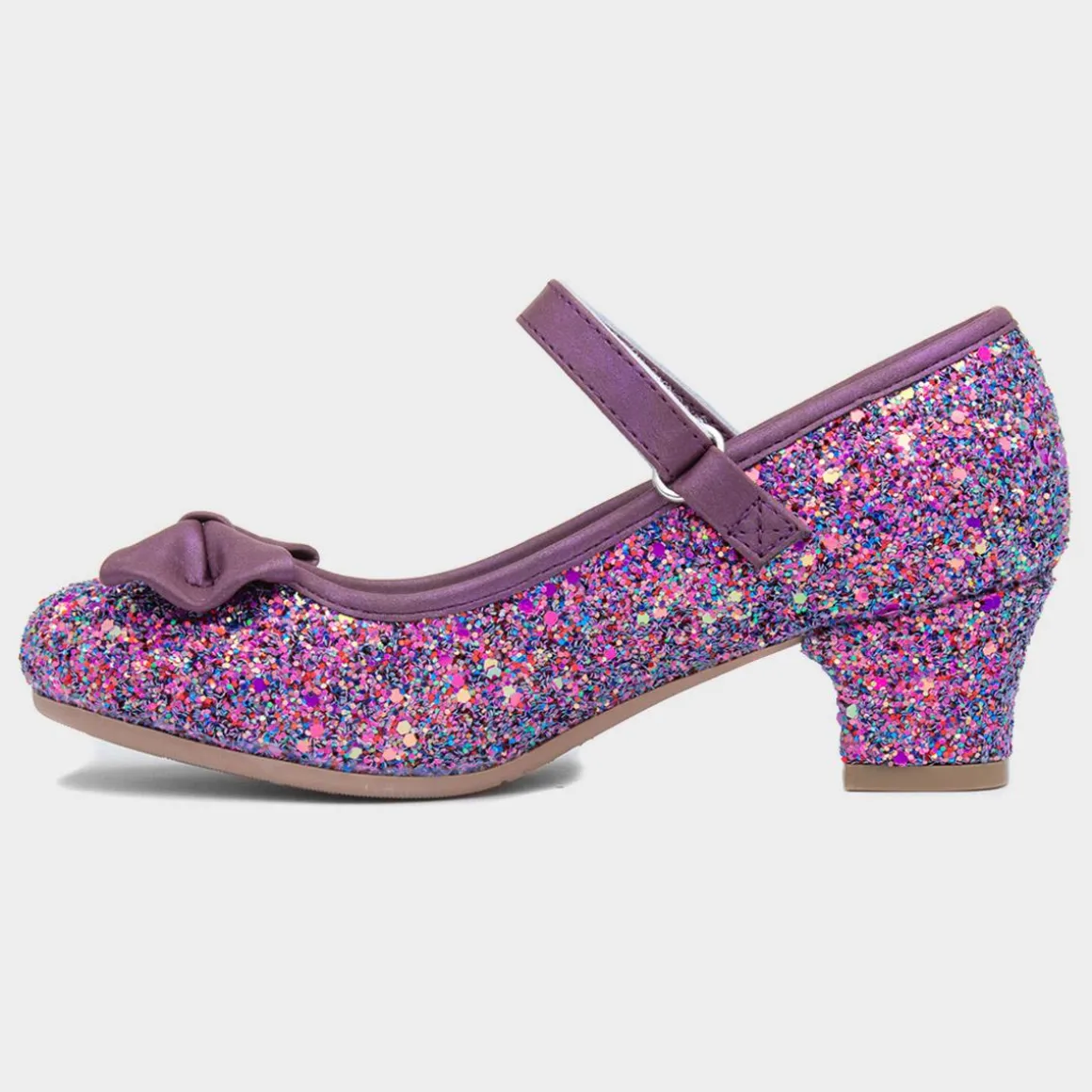 Lilley Sparkle Lacey Girls Purple Glitter Heel