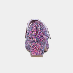 Lilley Sparkle Lacey Girls Purple Glitter Heel