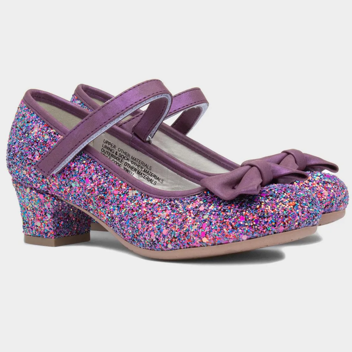 Lilley Sparkle Lacey Girls Purple Glitter Heel