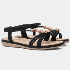 Lilley Spirit Womens Black Strappy Sandal