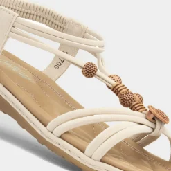 Lilley Spirit Womens Cream Strappy Sandal