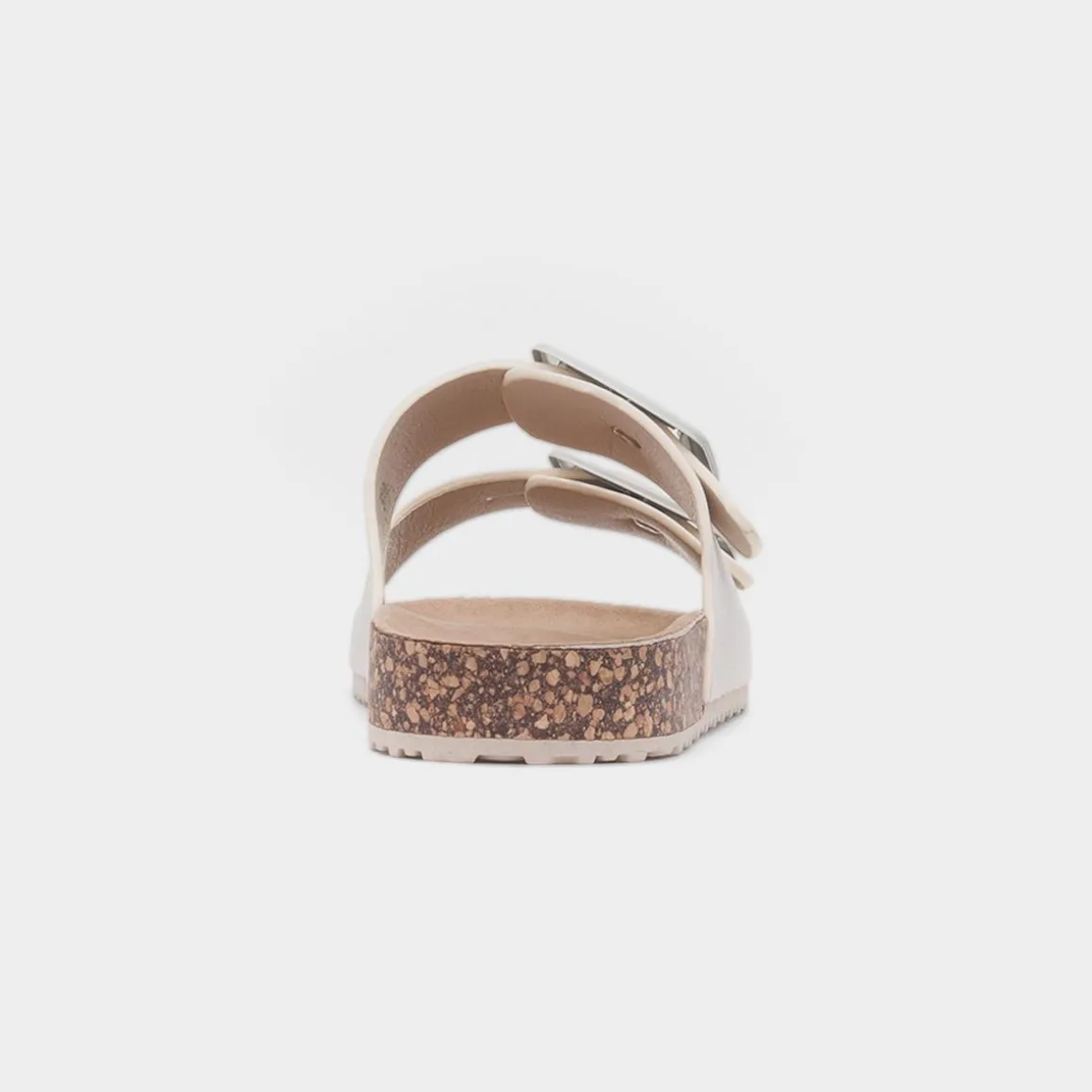 Lilley Stefi Womens Beige Buckle Footbed Sandal