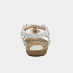 Lilley Stella Womens White Flower Crochet Sandal