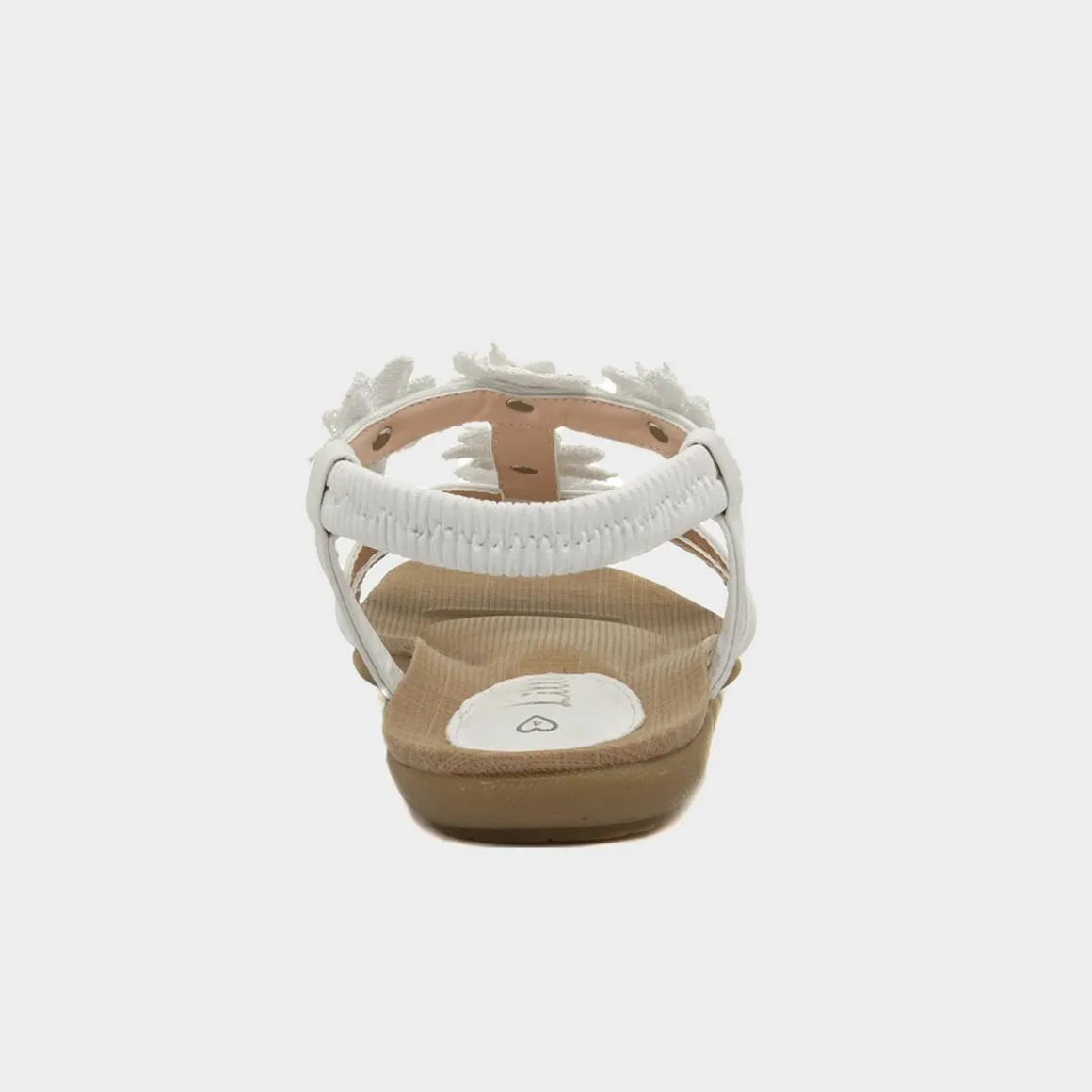 Lilley Stella Womens White Flower Crochet Sandal