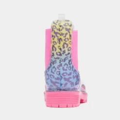 Lilley Stormy Girl Multi Leopard Print Ankle Welly