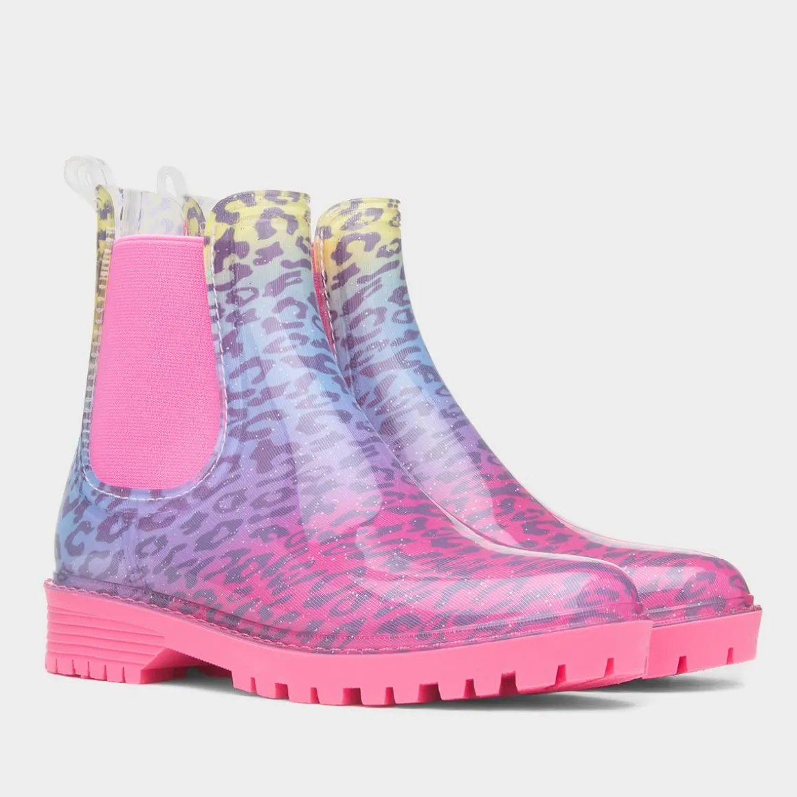 Lilley Stormy Girl Multi Leopard Print Ankle Welly
