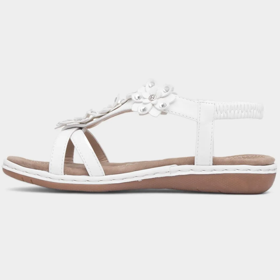 Lilley Suzzane Womens White Floral Sandal