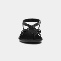 Lilley Suzzie Womens Black Flat Slip On Sandal