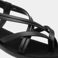 Lilley Suzzie Womens Black Flat Slip On Sandal
