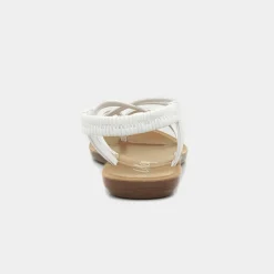 Lilley Suzzie Womens White Flat Slip On Sandal