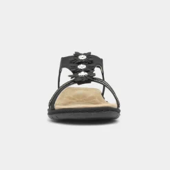 Lilley Sylvie Womens Black T-Bar Strappy Sandal