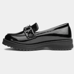 Lilley Una Girls Black Patent Loafer