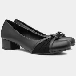 Lilley Valerie Womens Black Court Shoe