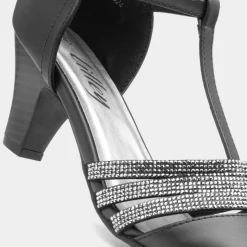 Lilley Veda Womens Black Diamante Heel