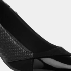 Lilley Vera Womens Black Block Heel Court Shoe