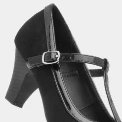 Lilley Vicky Womens Black Faux Suede Court Shoe