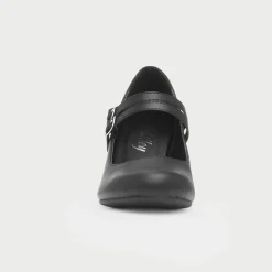 Lilley Violet Womens Black Strap Court Shoe
