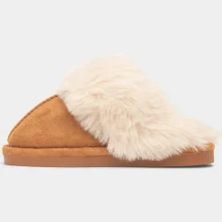 Little Diva Holly Girls Tan Mule Slipper