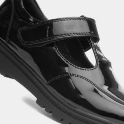 Little Diva Kendall Girls Black Patent T-Bar Shoe